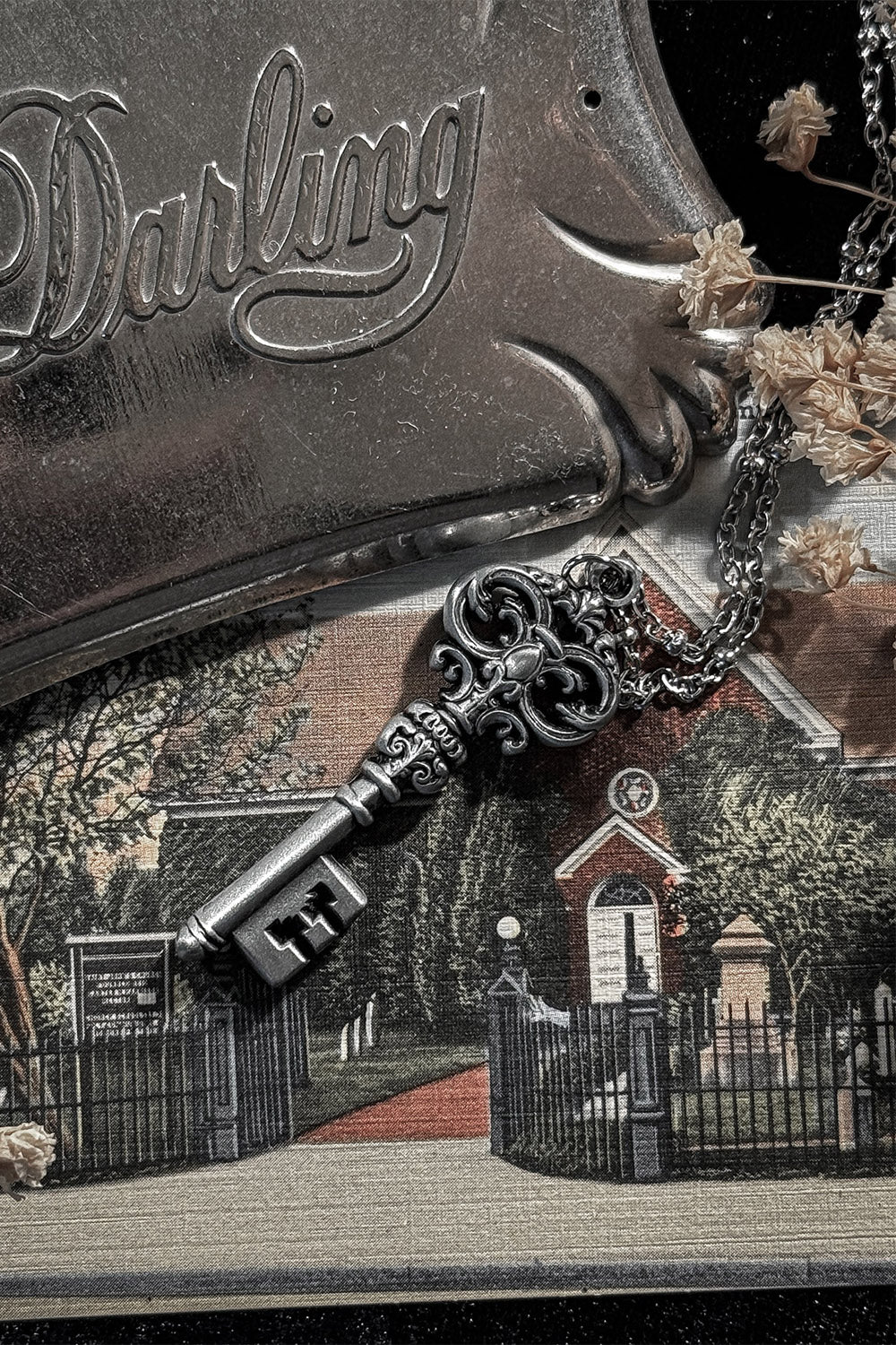 victorian gothic key necklace