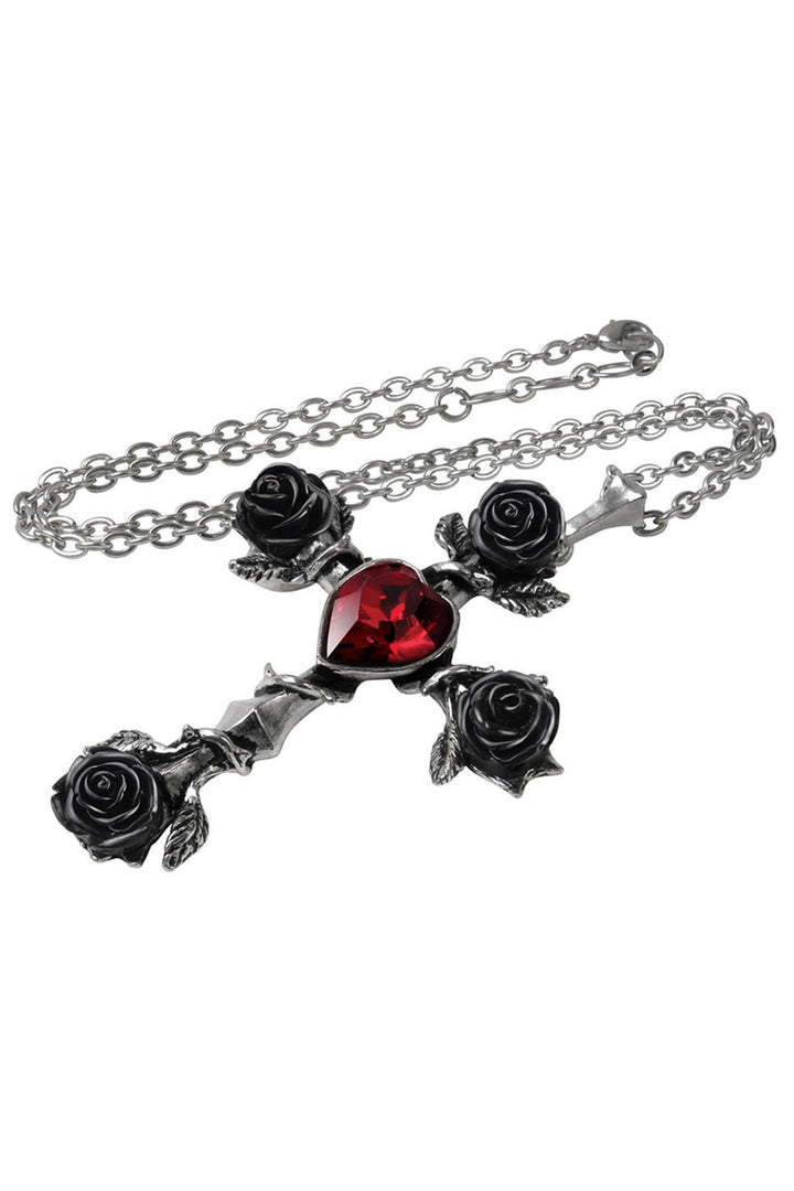 ornate romantic vampire rosary gothic cross necklace