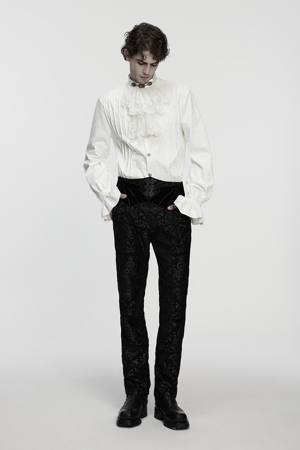 plus size mens goth straight-leg pants