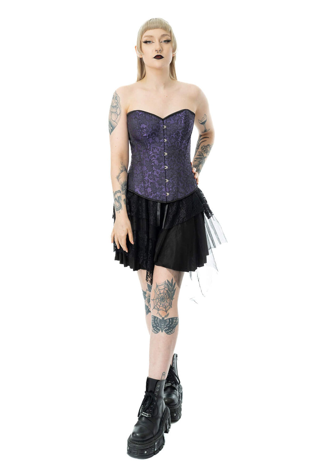 romantic goth womens purple black corset 