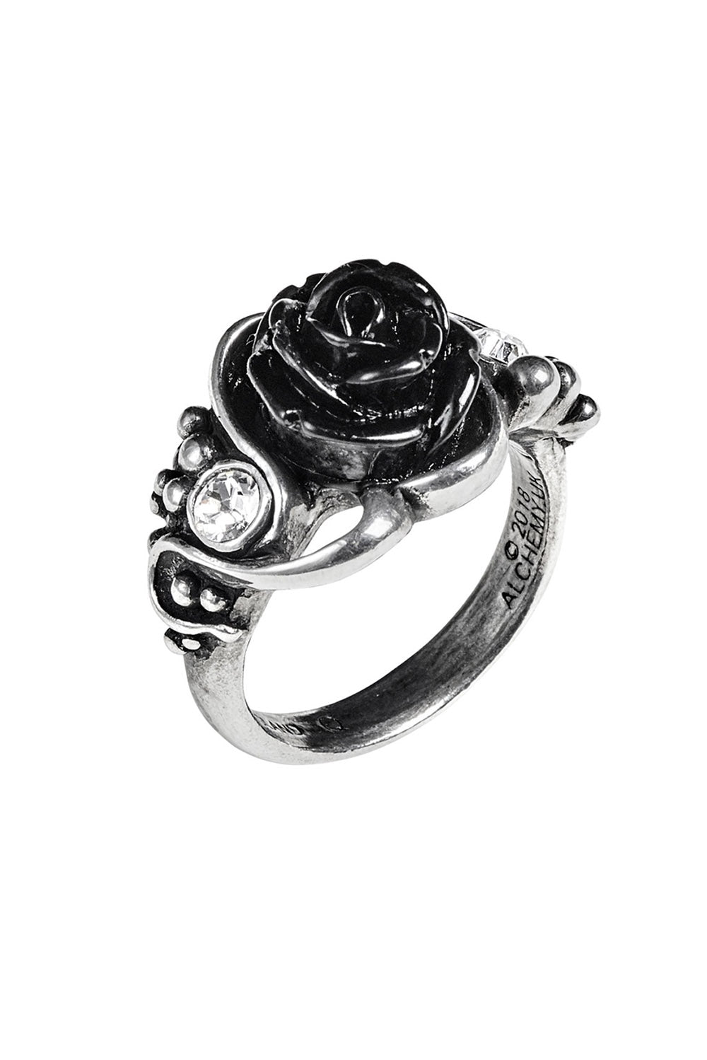 Victorian goth rose ring