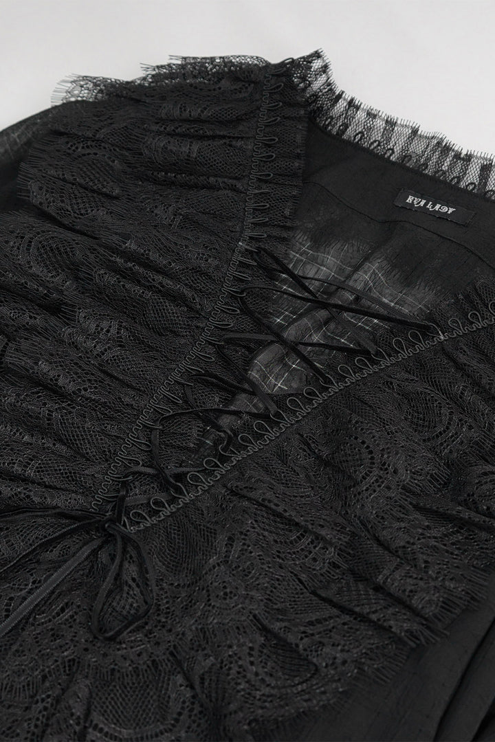 romantic goth lace-up top