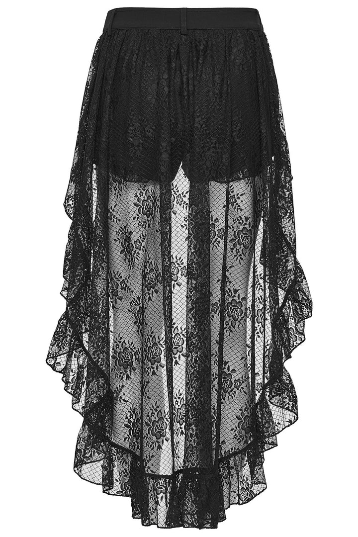 embroidered gothic shorts with attached skirt