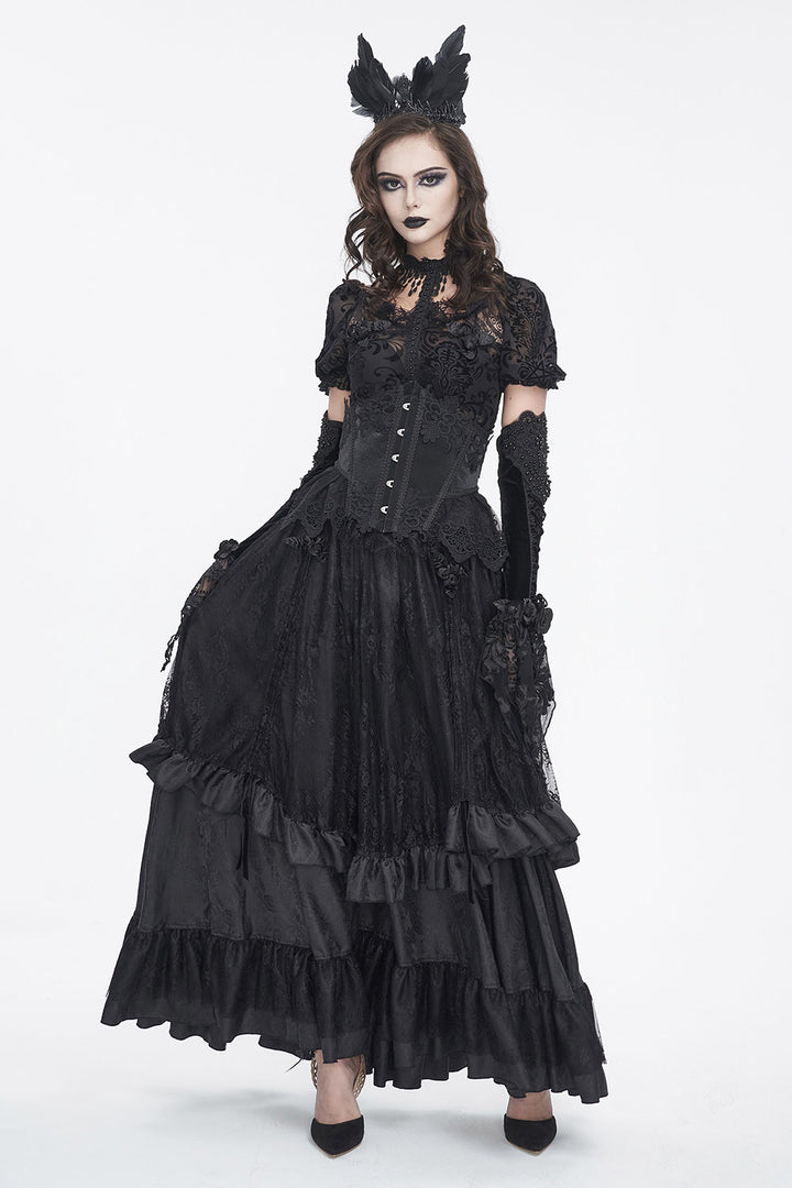 ruffled lace gothic skirt