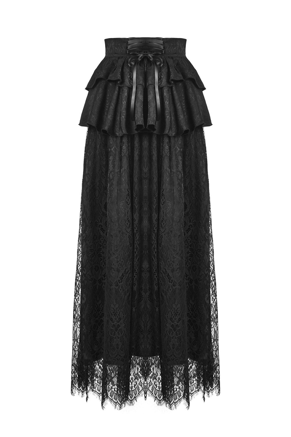 high waisted embroidered lace skirt