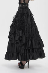 womens long gothic skirt with cross chains