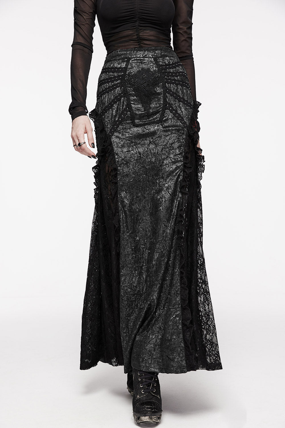 womens plus size high waisted gothic skirt