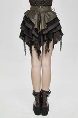 womens short ruffled skirt