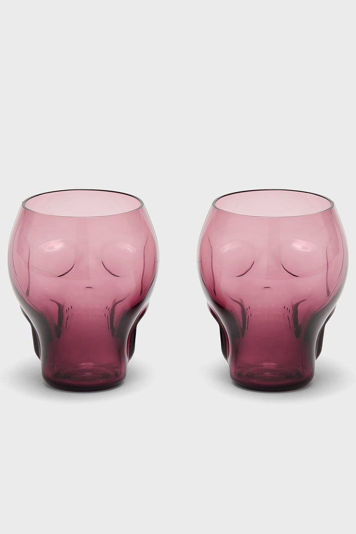 red glass skull cup