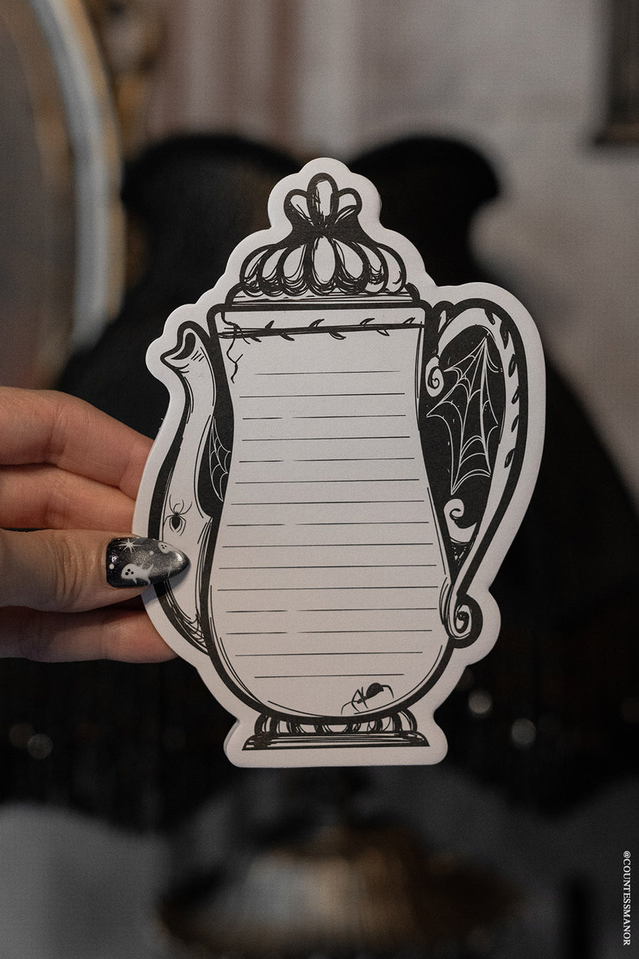 vintage victorian teakettle goth sticky note pad