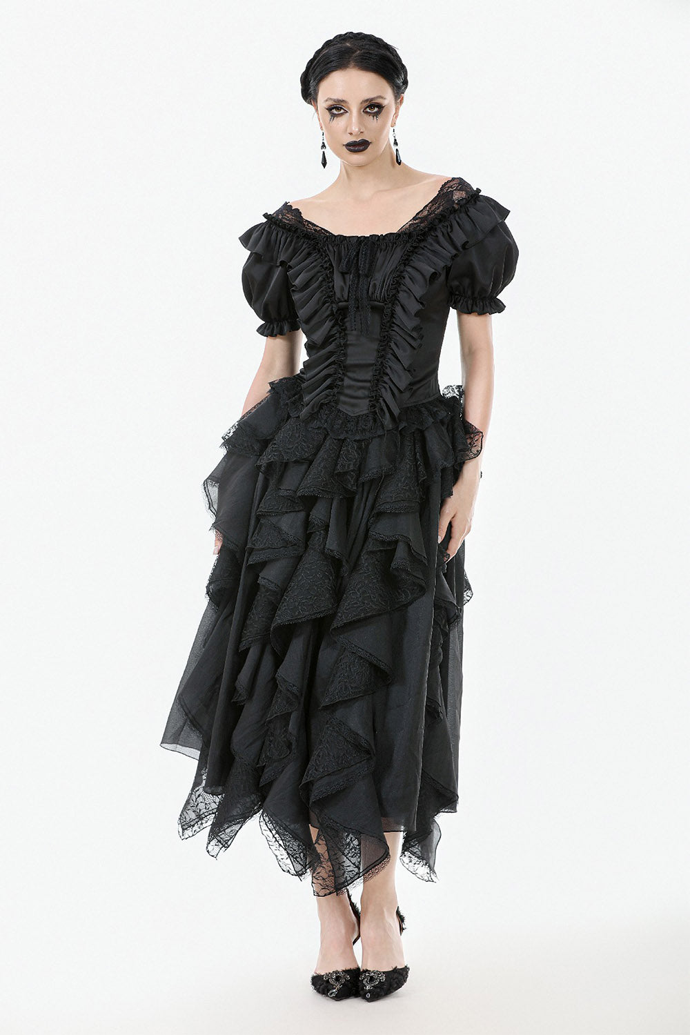 romantic goth puffed sleeve blouse