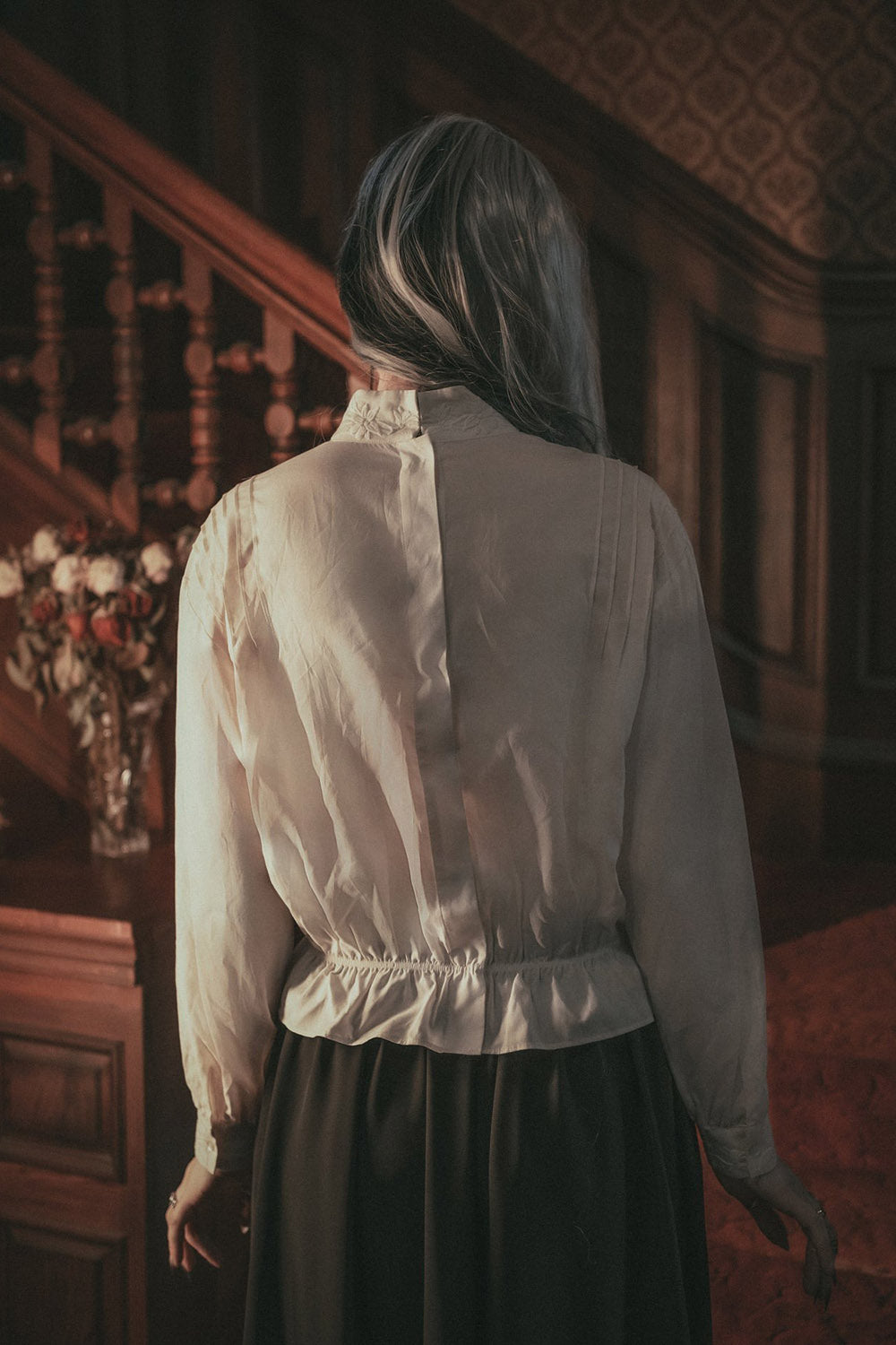 ghostly peplum gothic blouse