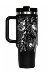 plague doctor travel cup to go amde of steel 