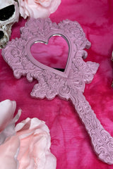 goth princess romantic heart shaped makeup mirror 