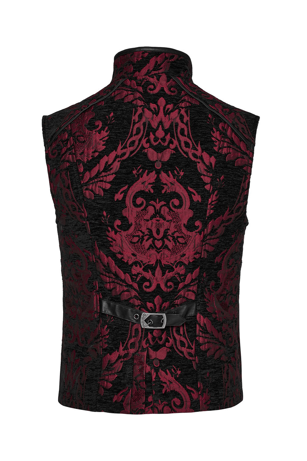 mens black and red vampire goth vest with eyelets 