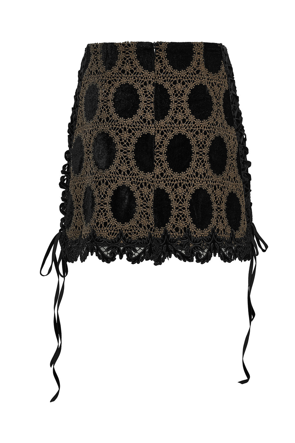 lace-up mini goth skirt