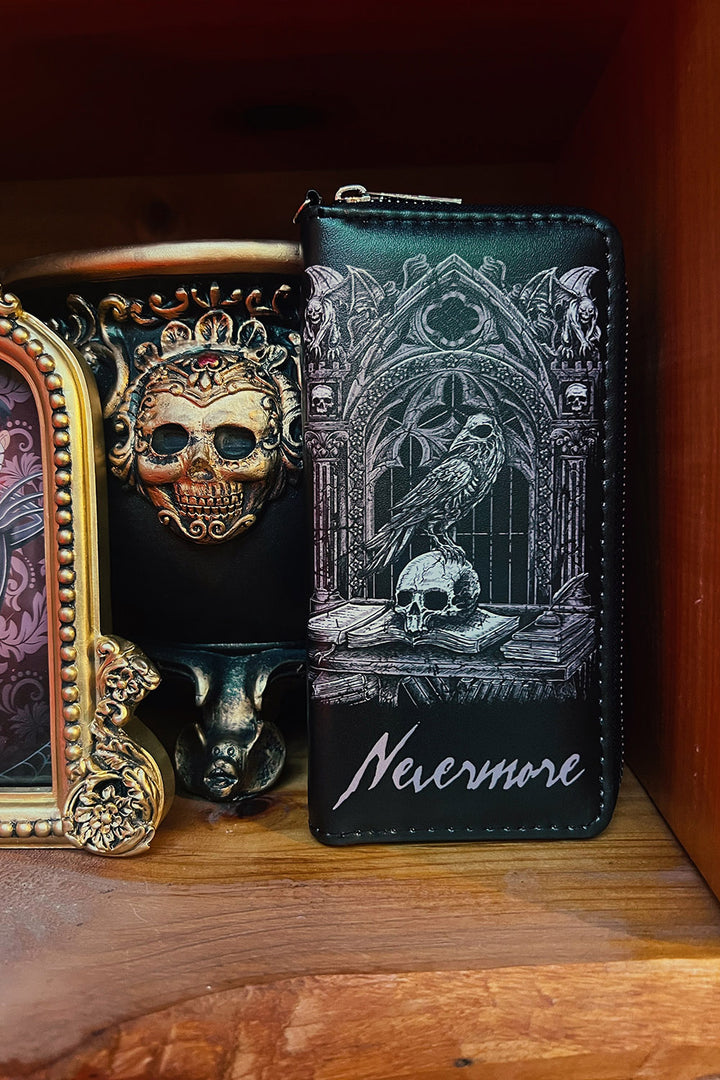 long zippered gothic crow wallet