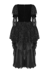 lace sleeve flared dress