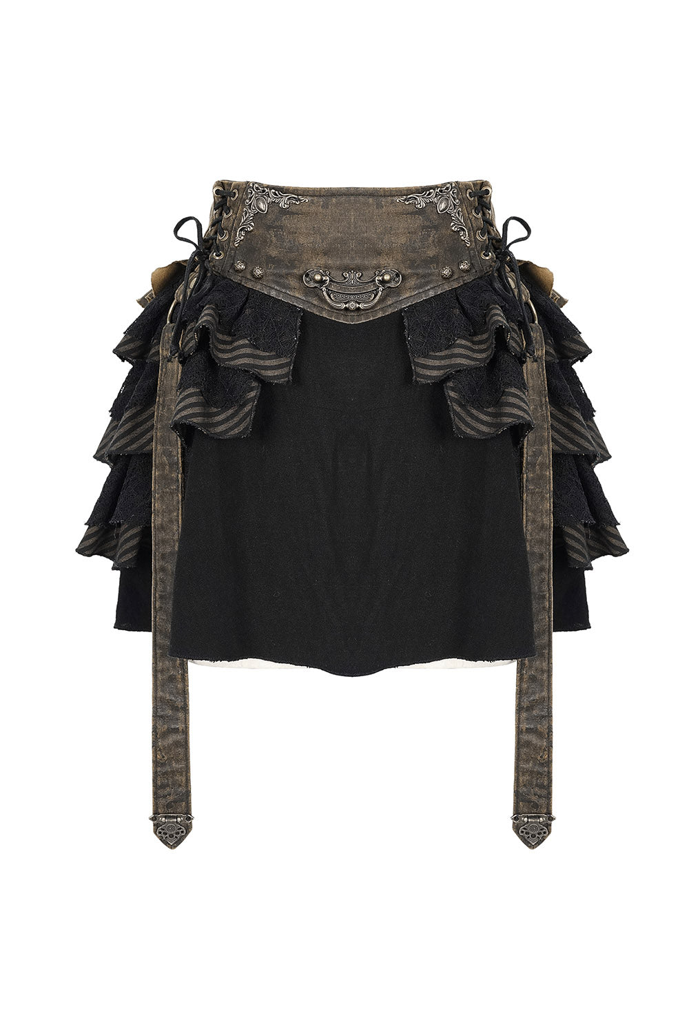 high-waisted short ruffled skirt