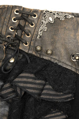 asymmetric high-waisted short ruffled skirt