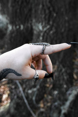 spooky horror human bone ring made of steel