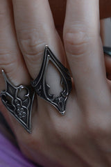 stainless steel gothic ornate ring