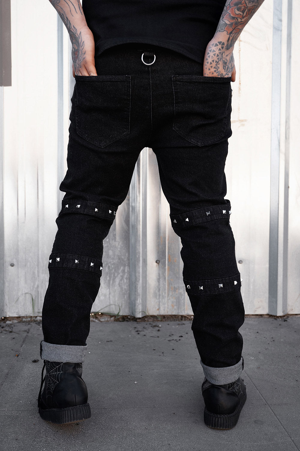 black denim rockabilly jeans