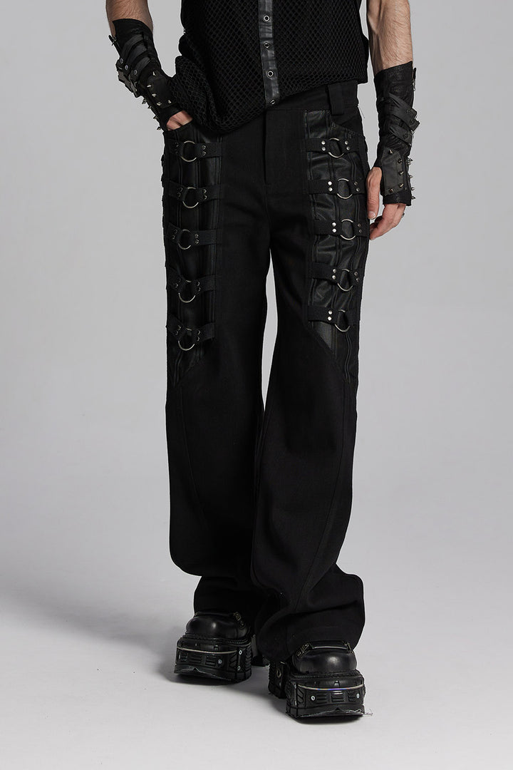 mens pierced punk pants