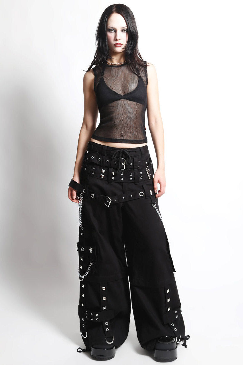 black denim long baggy cargo womens pants 