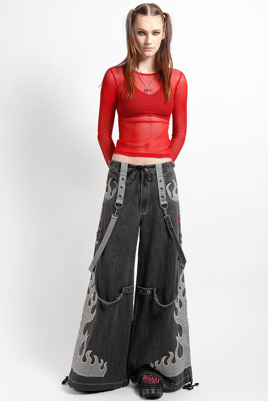 Tripp NYC Flame Dark Street Pants [BLACK DENIM] – VampireFreaks