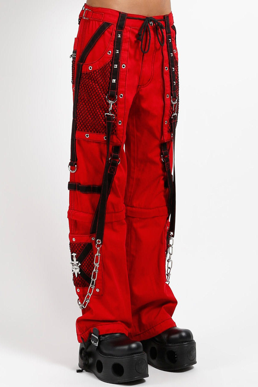 baggy red and black tripp NYC pants
