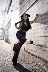 womens grunge flared bell bottom leggings