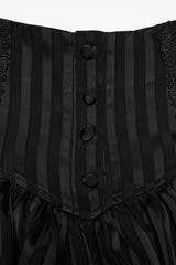 embroidered buttoned womens black lace-up bloomers