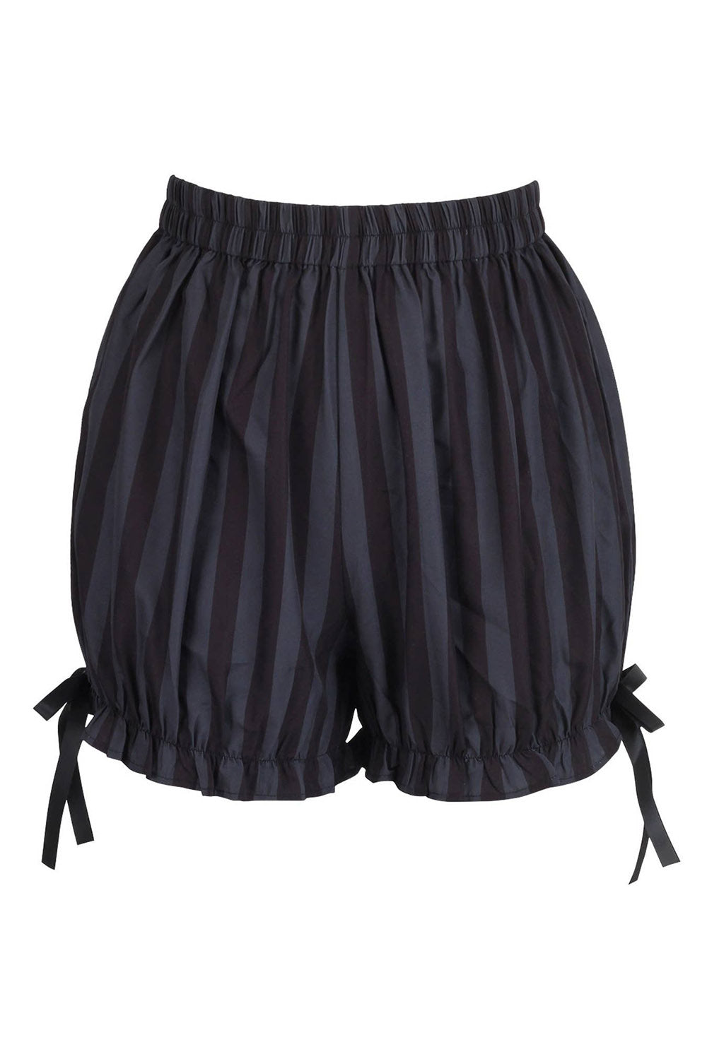 black and grey striped bloomer shorts
