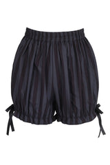 black and grey striped bloomer shorts