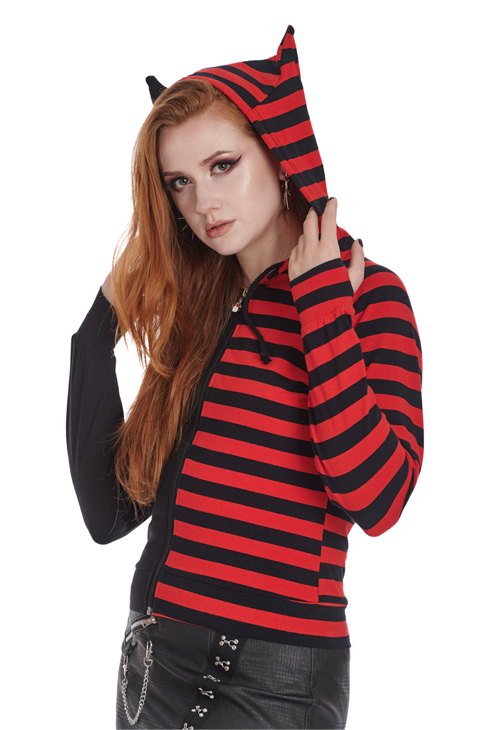 striped emo hoodie