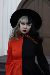 Sombrero con velo de pesadilla naranja 