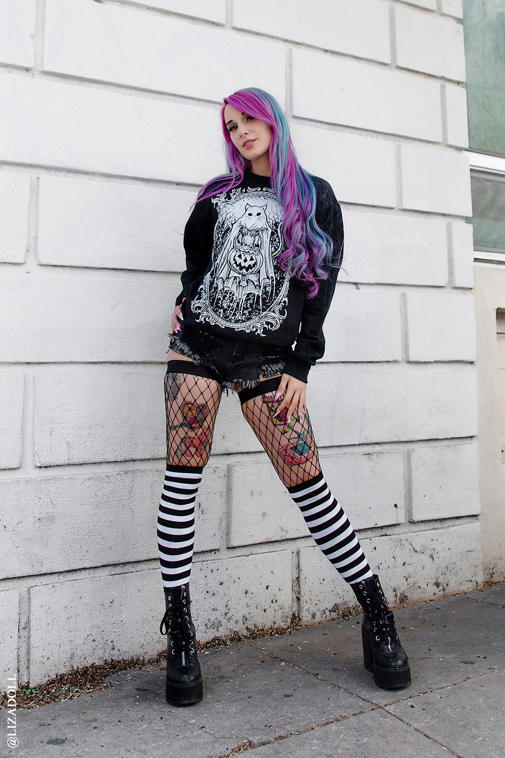 halloween ghost kitty sweatshirt