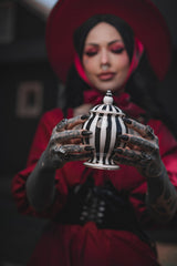 gothic striped sugar cube container 