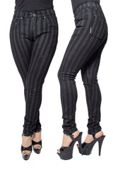 womens emo striped skinny jeans