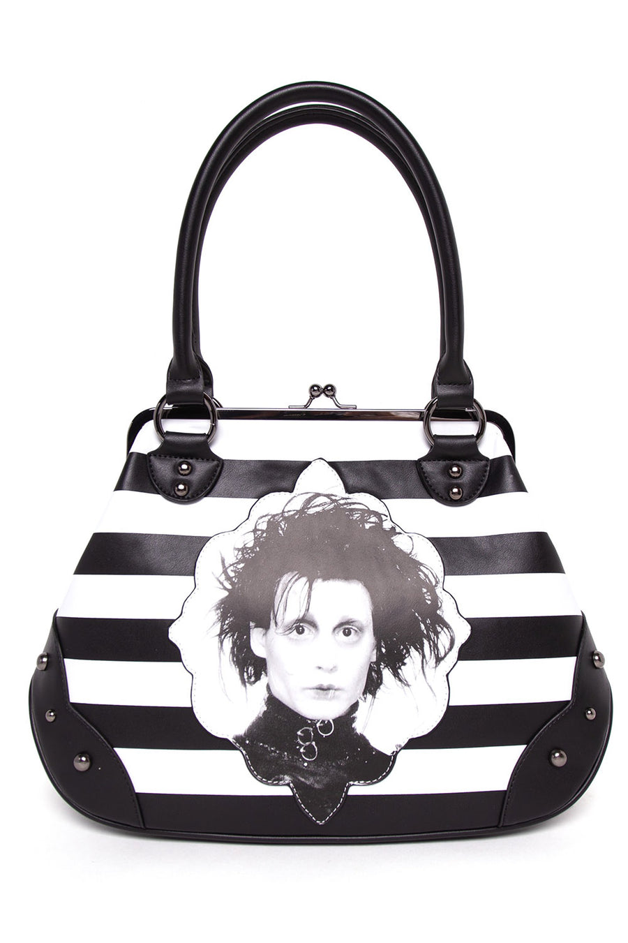 tim burton striped handbag