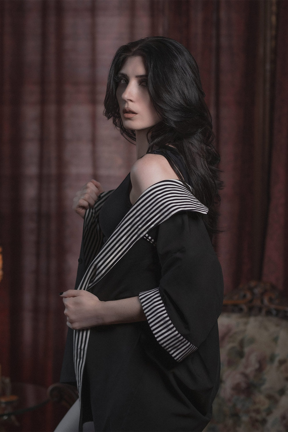 oversized goth button down shirt 
