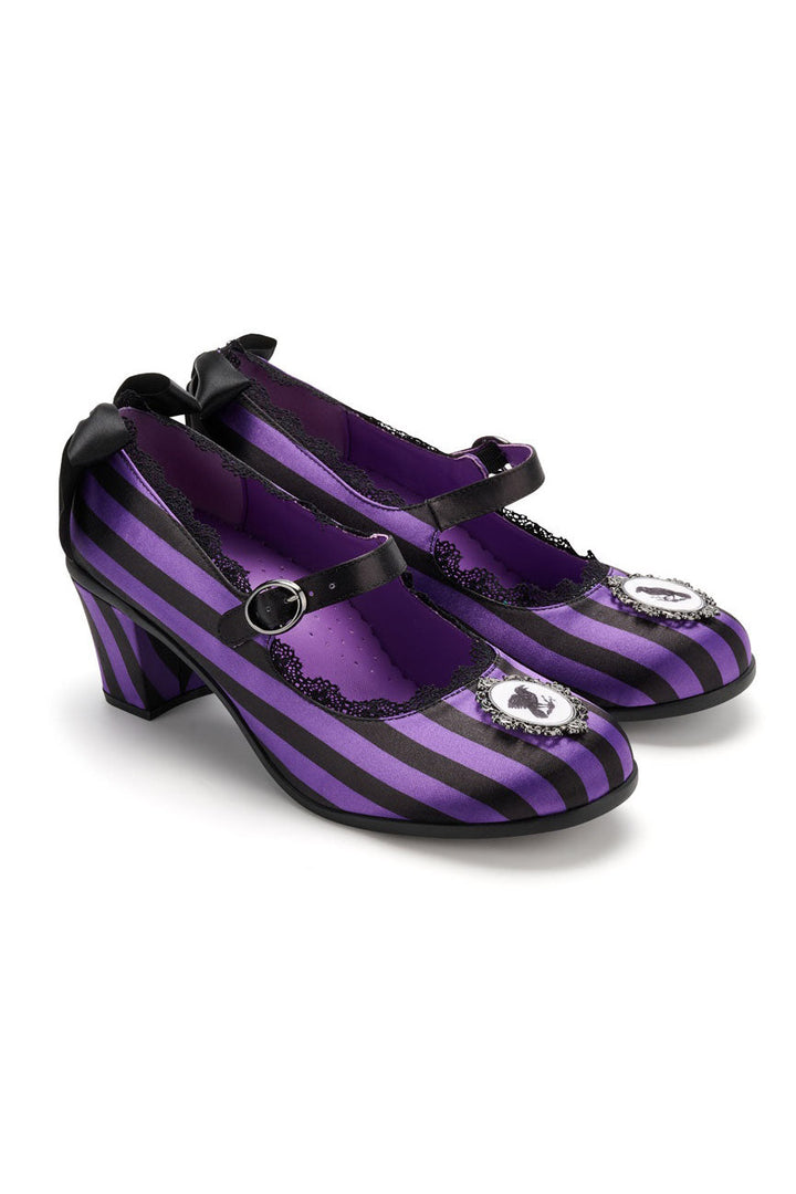 striped steampunk high heels with bows