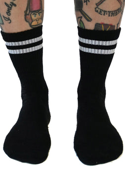 Bat Embroidered Athletic Socks [BLACK]