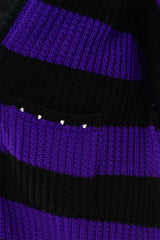 emo studded oversized striped cardigan 