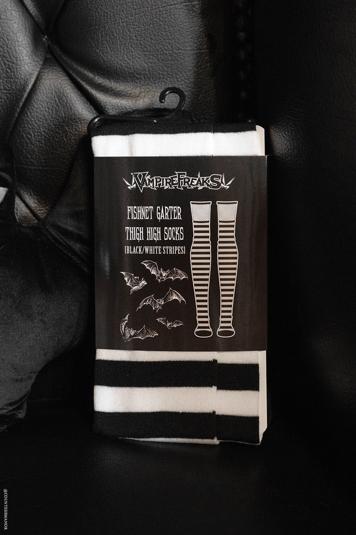 whimsigoth striped stockings made of sock material 