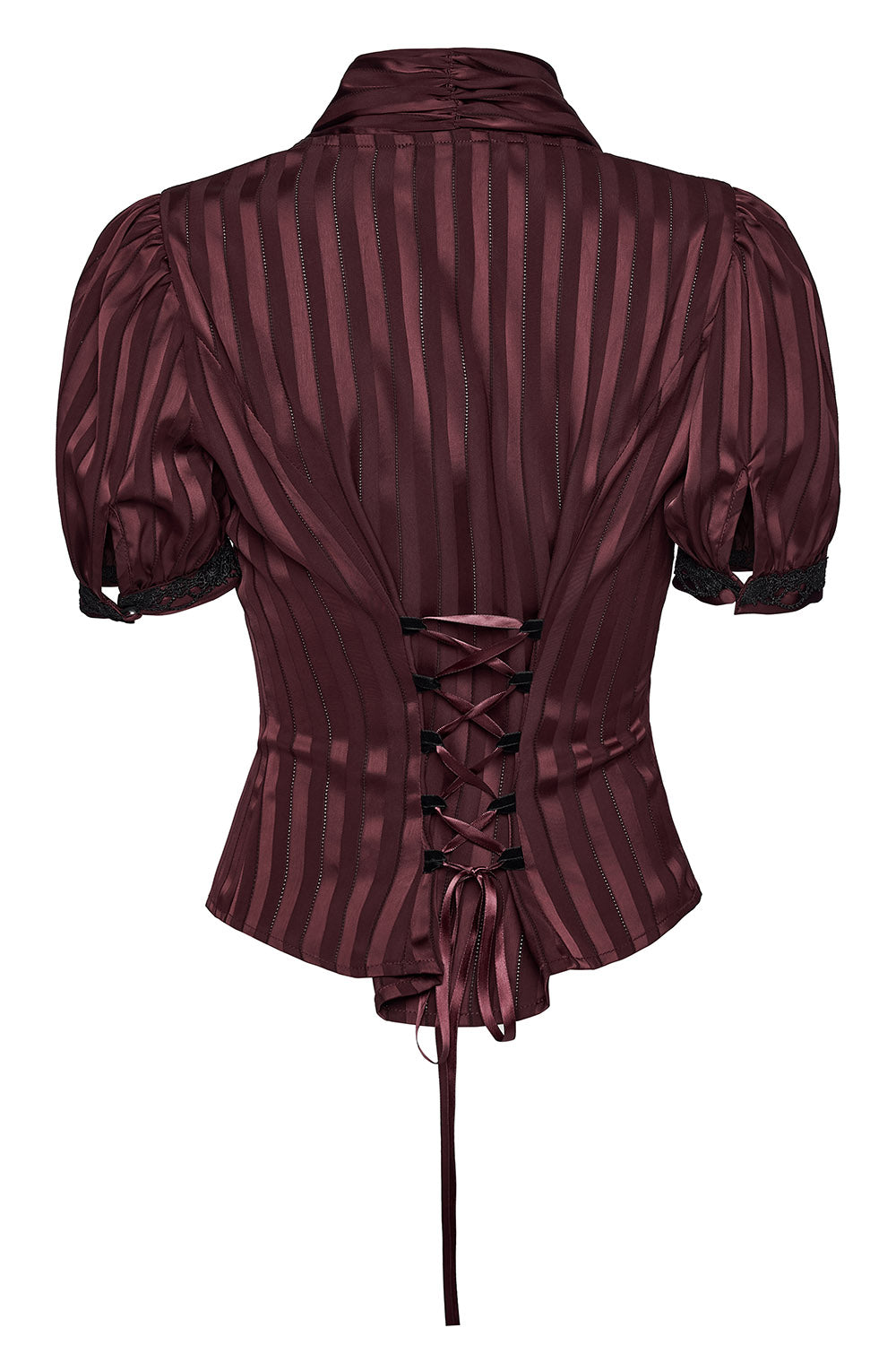 puff sleeve striped steampunk blouse