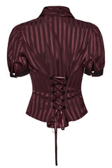 puff sleeve striped steampunk blouse