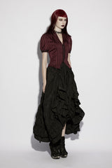 buttoned striped steampunk blouse
