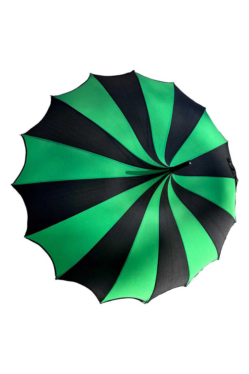 elphaba umbrella with green and black stripes
